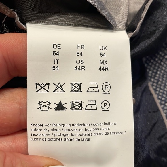 HUGO BOSS men’s wool blend sports coat jacket blue gray micro pattern NWOT 44R - Picture 12 of 17